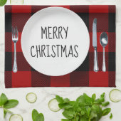 Plaque De Noël Sur Buffalo Plaqué Serviette De Cui (Plié)