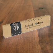 Plaque de nom acrylique certifiée comptable public (Taille)