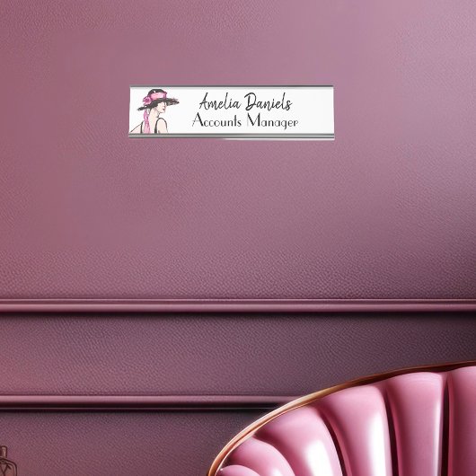 Plaque de nom Art déco vintage