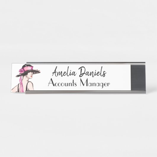 Plaque de nom Art déco vintage (Devant)