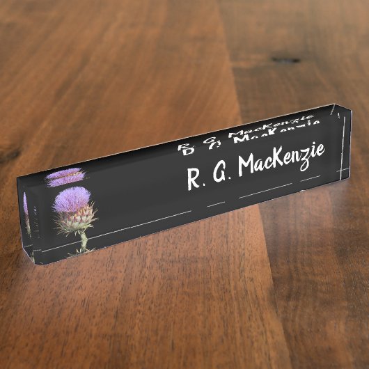 Plaque de nom - Chardon avec nom (Taille)