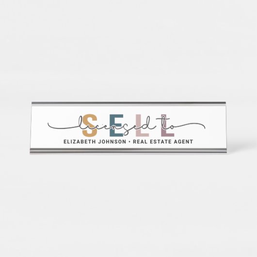 Plaque de nom d'agent immobilier personnalisée mod (Devant)
