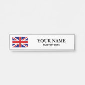 Plaque de nom de bureau à pendaison avec drapeau b (Devant)