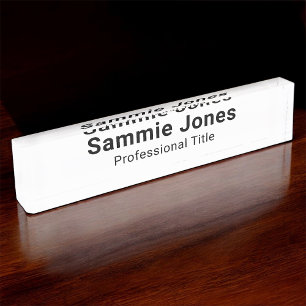 Plaque de nom de bureau acrylique pour professionn