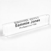 Plaque de nom de bureau acrylique pour professionn