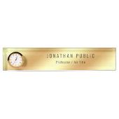 Plaque de nom de bureau avec horloge Gold Look Mod (Devant)