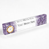 Plaque de nom de bureau avec option d'horloge Crys