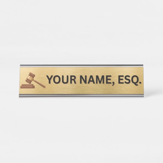 Plaque de nom de bureau cadeau pour avocats (Devant)