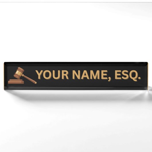 Plaque de nom de bureau cadeau pour avocats (Devant)