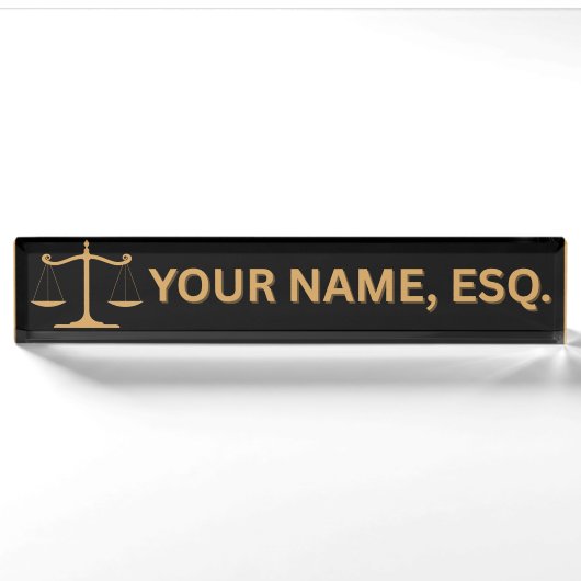 Plaque de nom de bureau cadeau pour avocats (Devant)