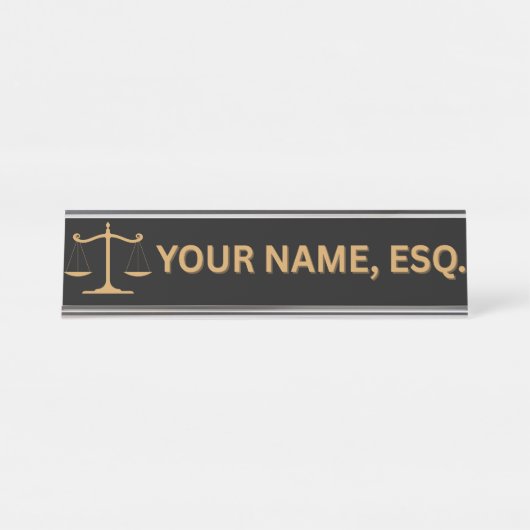 Plaque de nom de bureau cadeau pour avocats (Devant)