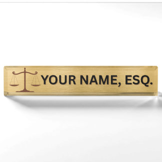 Plaque de nom de bureau cadeau pour avocats