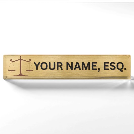 Plaque de nom de bureau cadeau pour avocats (Devant)