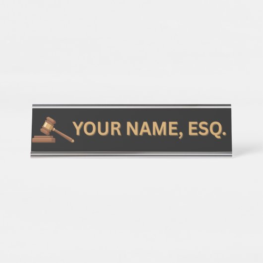 Plaque de nom de bureau cadeau pour avocats (Devant)