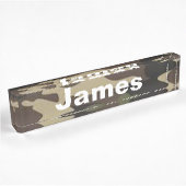 plaque de nom de bureau camouflage James