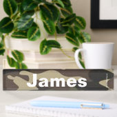 plaque de nom de bureau camouflage James