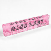 PLAQUE DE NOM DE BUREAU DE LA DAME BOSS