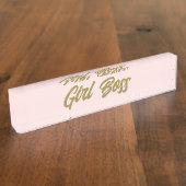 Plaque de nom de bureau de la fille rose (Taille)