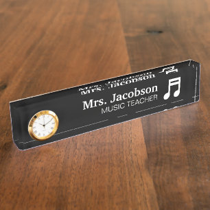 Plaque de nom de bureau de professeur de musique p