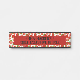 Plaque de nom de bureau élégant fraises Signalisat