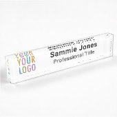 Plaque de nom de bureau et table acrylique avec lo