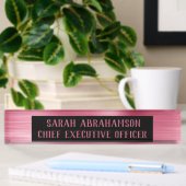 Plaque de nom de bureau glamour en feuille rose or