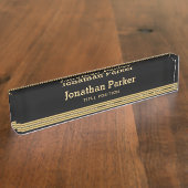 Plaque de nom de bureau Gold Horizontal Stripes (Taille)