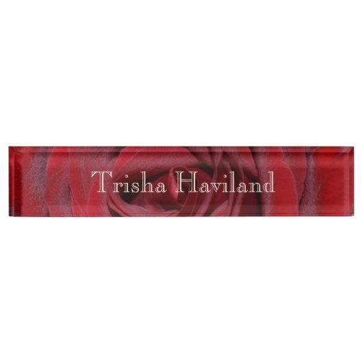 Plaque de nom de bureau HAMbyWG - Rose rouge class (Devant)