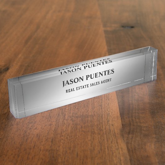 Plaque de nom de bureau moderne et élégant en arge (Taille)