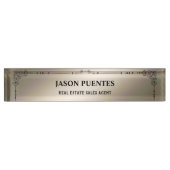 Plaque de nom de bureau moderne et élégant en arge (Devant)