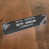 Plaque de nom de bureau noir élégant (Taille)