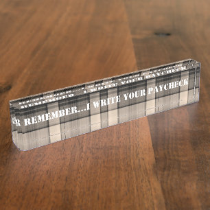 Plaque de nom de bureau personnalisable de Funny B