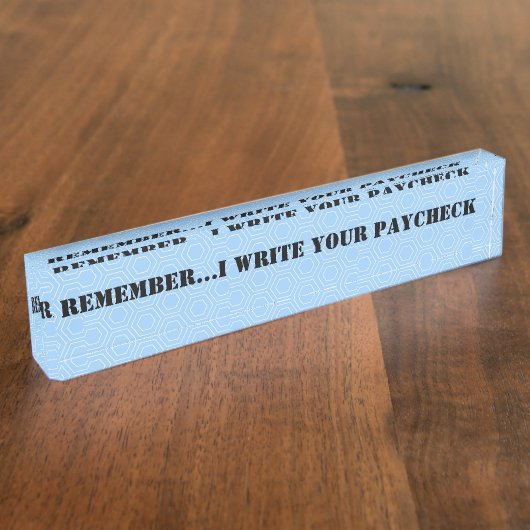 Plaque de nom de bureau personnalisable de Funny B (Taille)