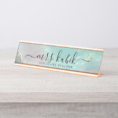 Plaque de nom de bureau personnalisée en marbre tu (Devant)