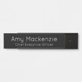 Plaque de nom de bureau professionnel noir pour po (Devant)