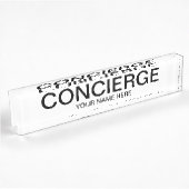 Plaque de nom de comptoir de concierge avec nom pe