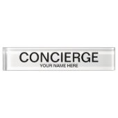 Plaque de nom de comptoir de concierge avec nom pe (Devant)