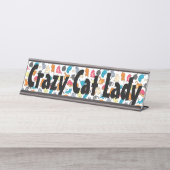 Plaque de nom de dame Crazy Cat (Devant)