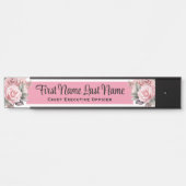 Plaque de nom de fleurs de roses roses pour porte  (Devant)