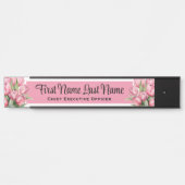 Plaque de nom de fleurs de tulipes roses pour la p (Devant)
