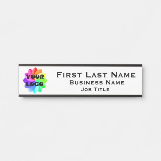 Plaque de nom de fond blanc de votre logo (Devant)