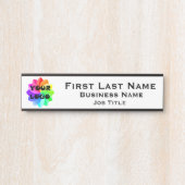 Plaque de nom de fond blanc de votre logo (Devant)
