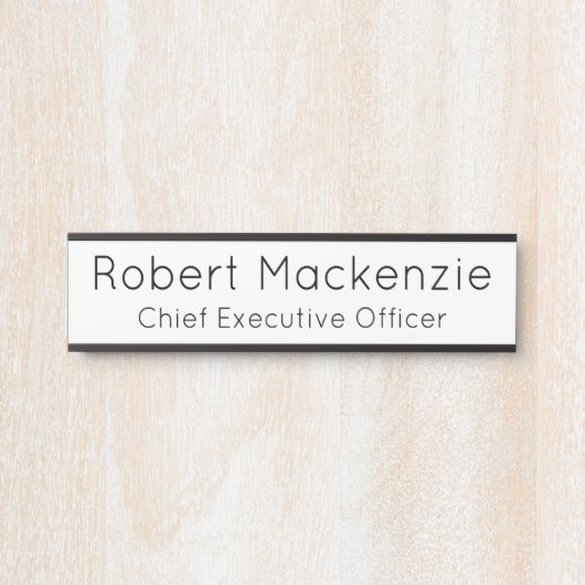 Plaque de nom de la porte blanche simple et modern (Devant)