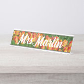 Plaque de nom de la tulipe personnalisée rouge et (Devant)