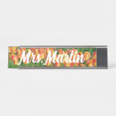 Plaque de nom de la tulipe personnalisée rouge et (Devant)