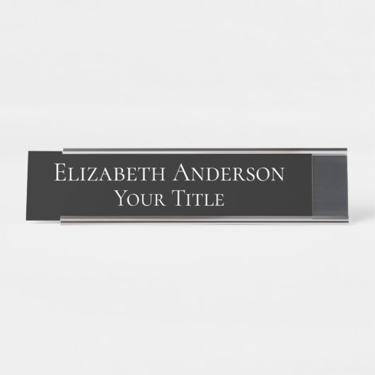 Plaque de nom de marron simple pour femmes (Devant)