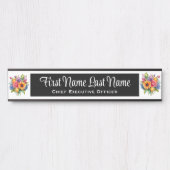 Plaque de nom de porte de bureau Fleurs de printem (Devant)