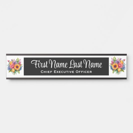 Plaque de nom de porte de bureau Fleurs de printem (Devant)