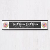 Plaque de nom de porte de bureau Fleurs de printem (Devant)