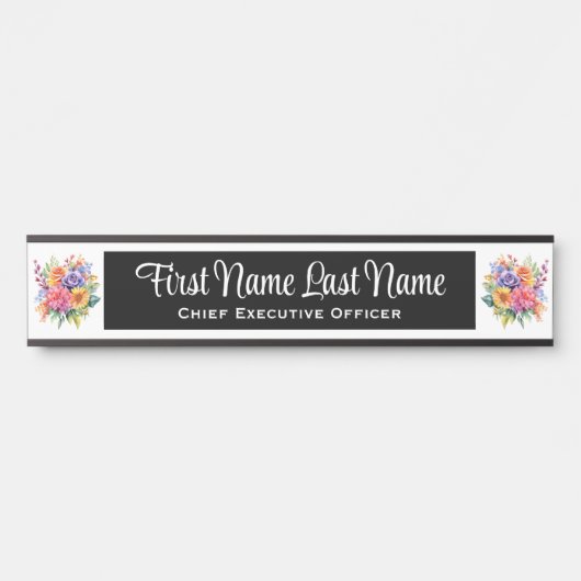 Plaque de nom de porte de bureau Fleurs de printem (Devant)